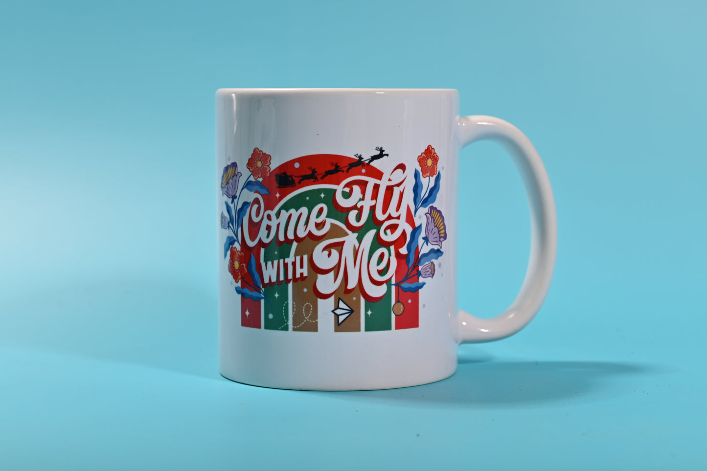 Taza "Come Fly With Me" edición navideña de 12 oz