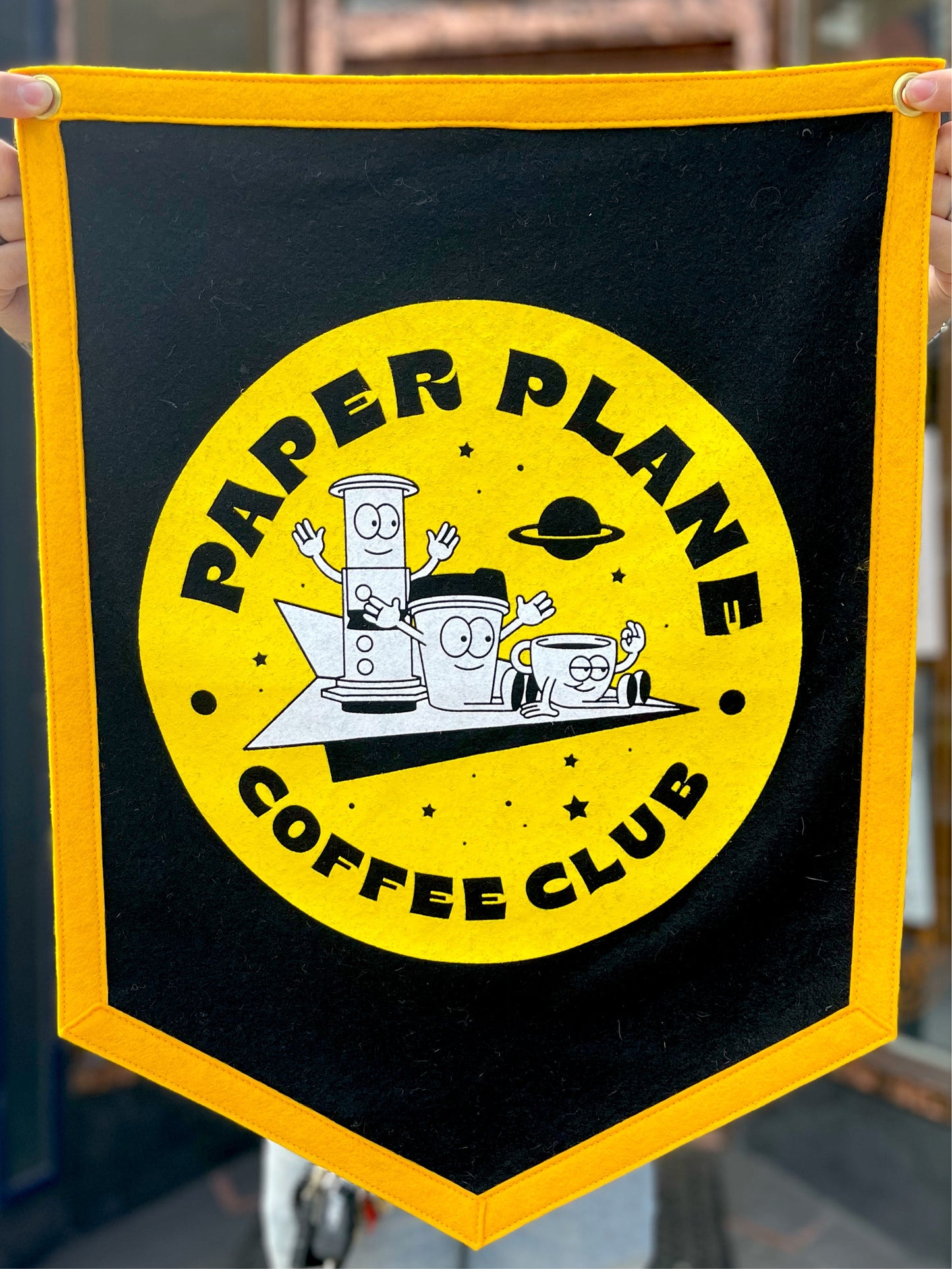 Bandera del campamento Oxford Pennant Coffee Club