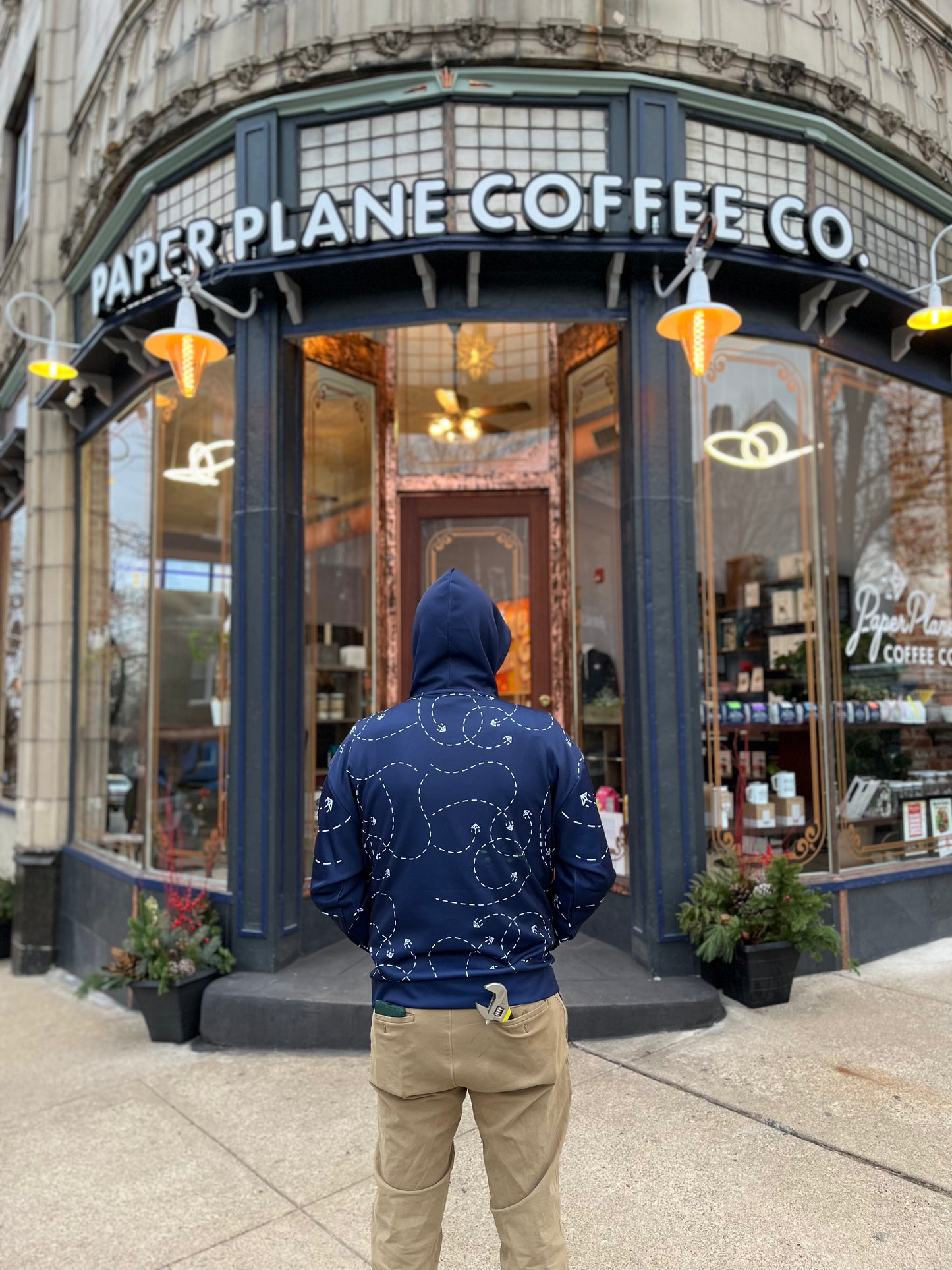 Paper Plane x Olive & York athletic hoodie