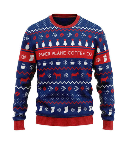 Paper Plane Coffee Co holiday sweater